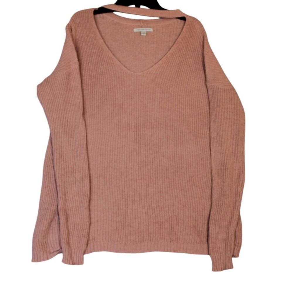 American Eagle Outfitters‎ LS Pink V Neck Sweater Size XS